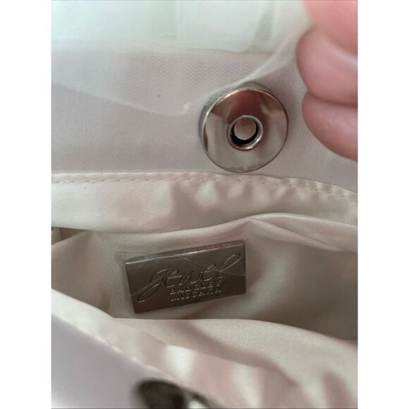 Badgley Mischka Jewel Handle Jazzy Tulle Evening Bag-NWT-White- - Picture 9 of 11